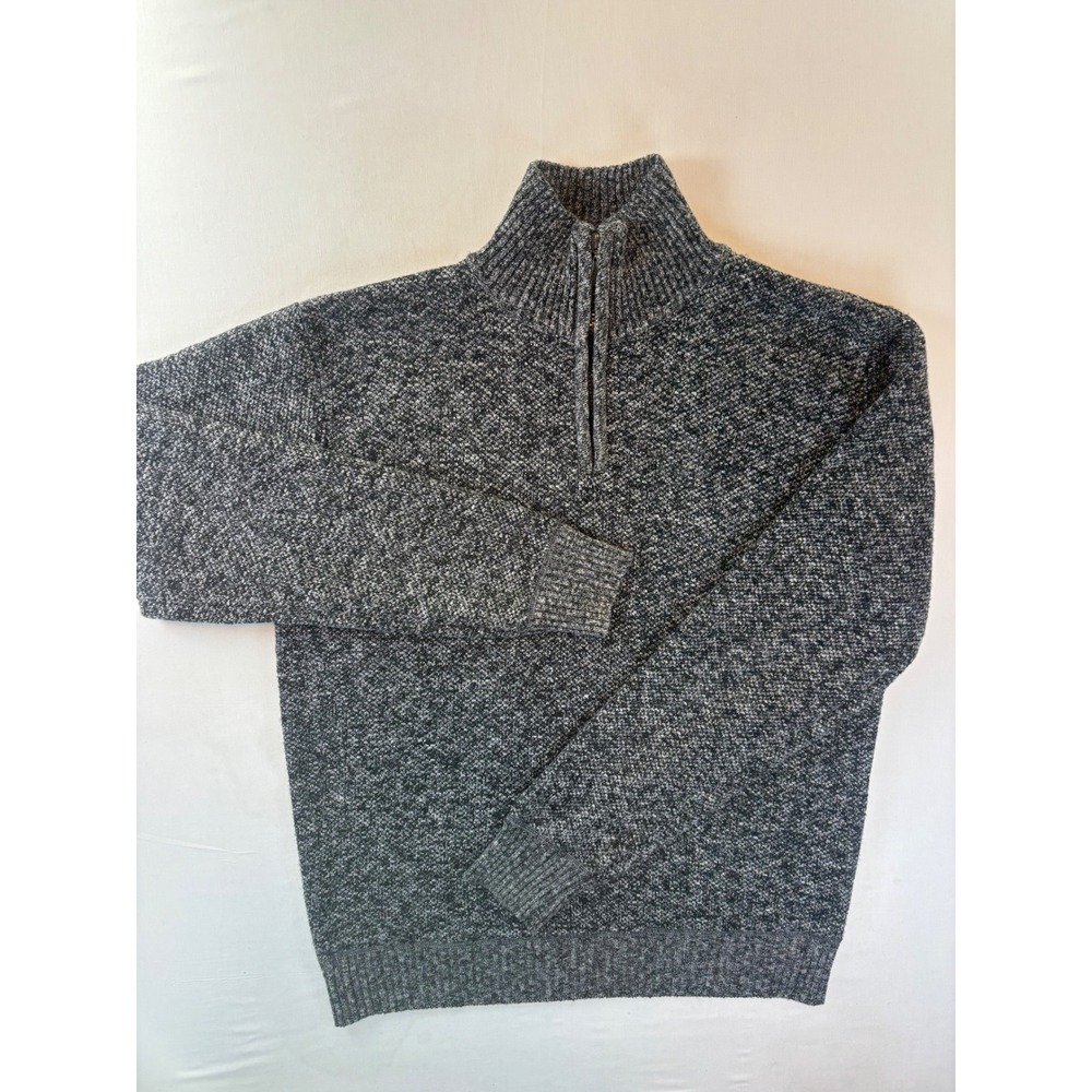 Stillwater Supply Co Mens Large Gray Marled Fleece Lined Quarter Zip Sweater